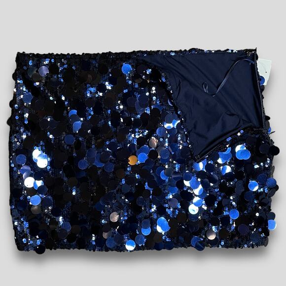 EDIKTED (NORDSTROM) SABRINA Y2K RETRO PARTY SEQUIN LOW-RISE MINI SKIRT SIZE XL - Picture 2 of 8